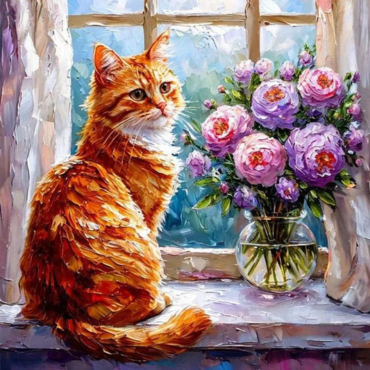 Paint by Numbers Kit Cat On The Windowsill