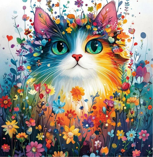 Paint by Numbers Kit Cat in the Flowers