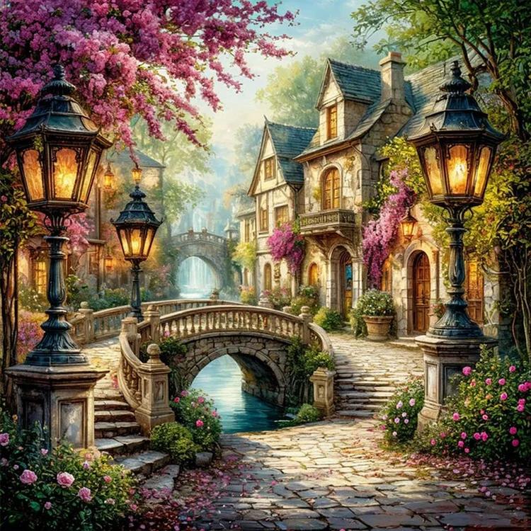 Paint by Numbers Kit Street Scene Of The Town