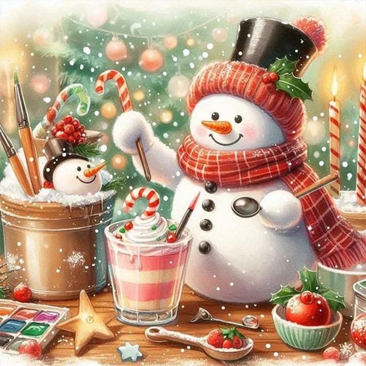 Paint by Numbers Kit Christmas Snowman