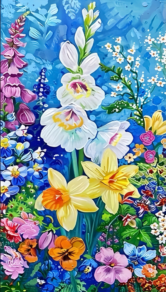 Paint by Numbers Kit Abstract Flowers