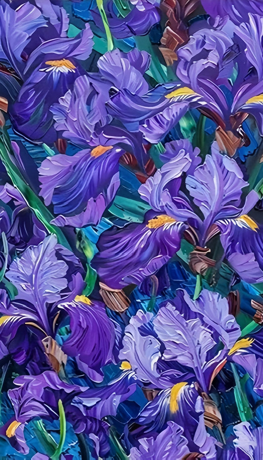 Paint by Numbers Kit Purple Flowers