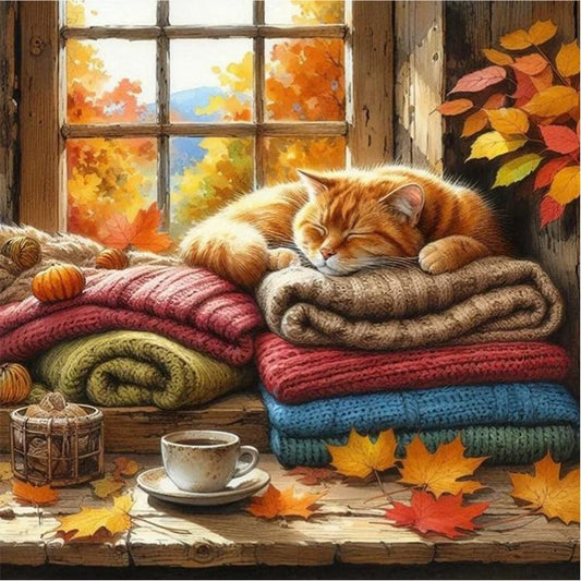 Paint by Numbers Kit Sleeping Cat