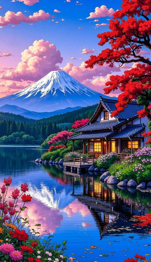 Paint by Numbers Kit Snow Mountain Scenery