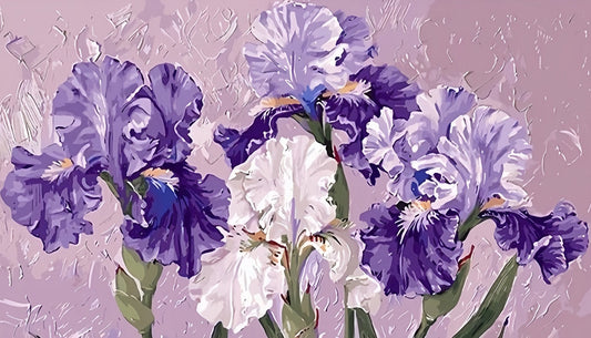 Paint by Numbers Kit Purple Flowers