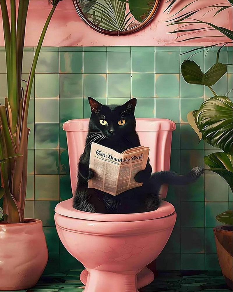 Paint by Numbers Kits Cat On The Toilet