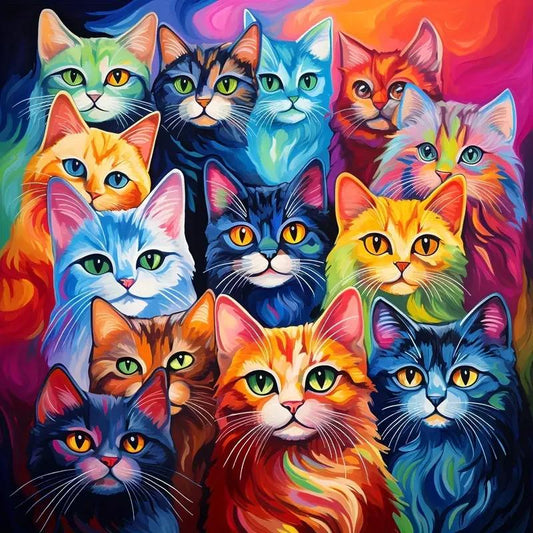 Paint by Numbers Kit Abstract Cats