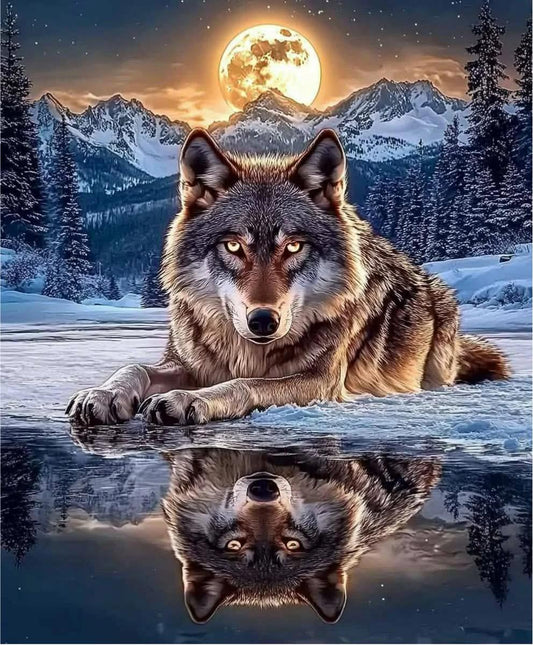 Paint by Numbers Kits Wolf's Reflection