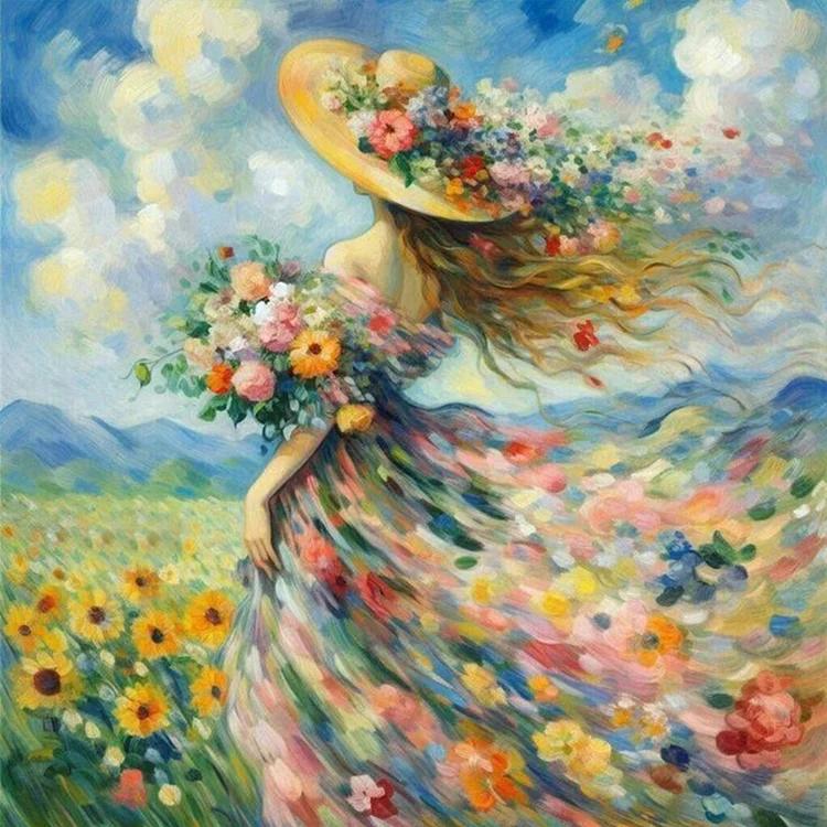 Paint by Numbers Kit Flower Woman