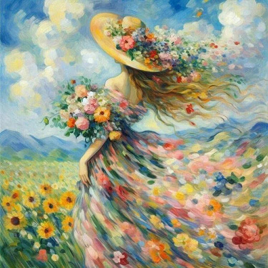 Paint by Numbers Kit Flower Woman