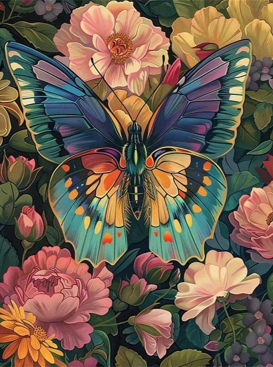 Paint by Numbers Kits Flowers And Butterflies