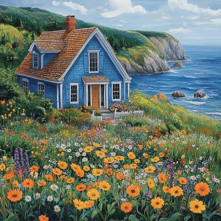 Paint by Numbers Kit Flower House