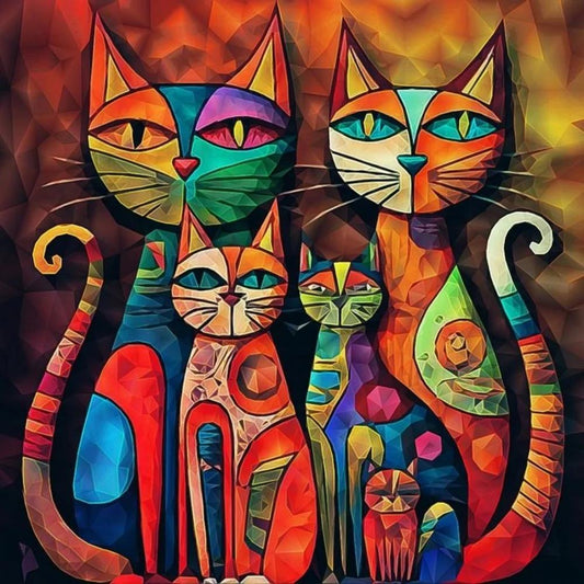 Paint by Numbers Kit Abstract Colorful Cat