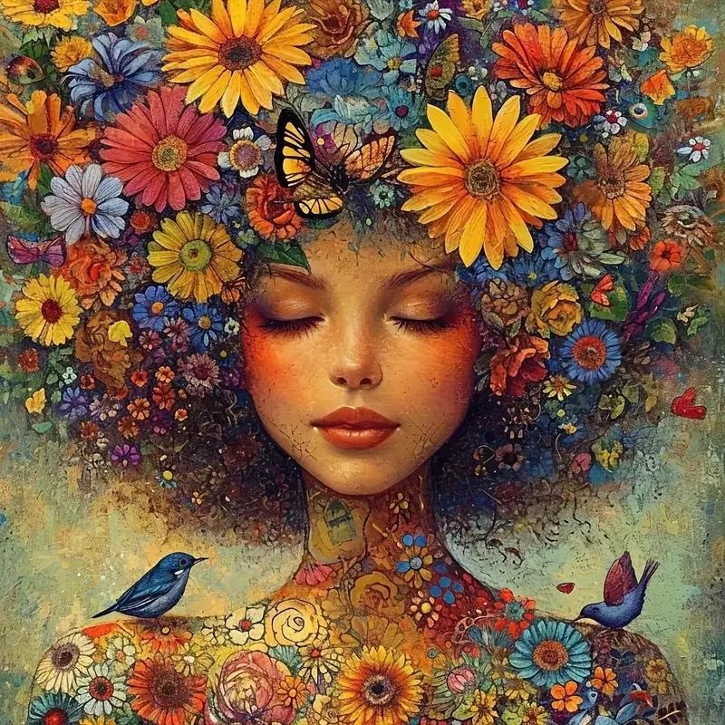 Paint by Numbers Kit Flower Woman