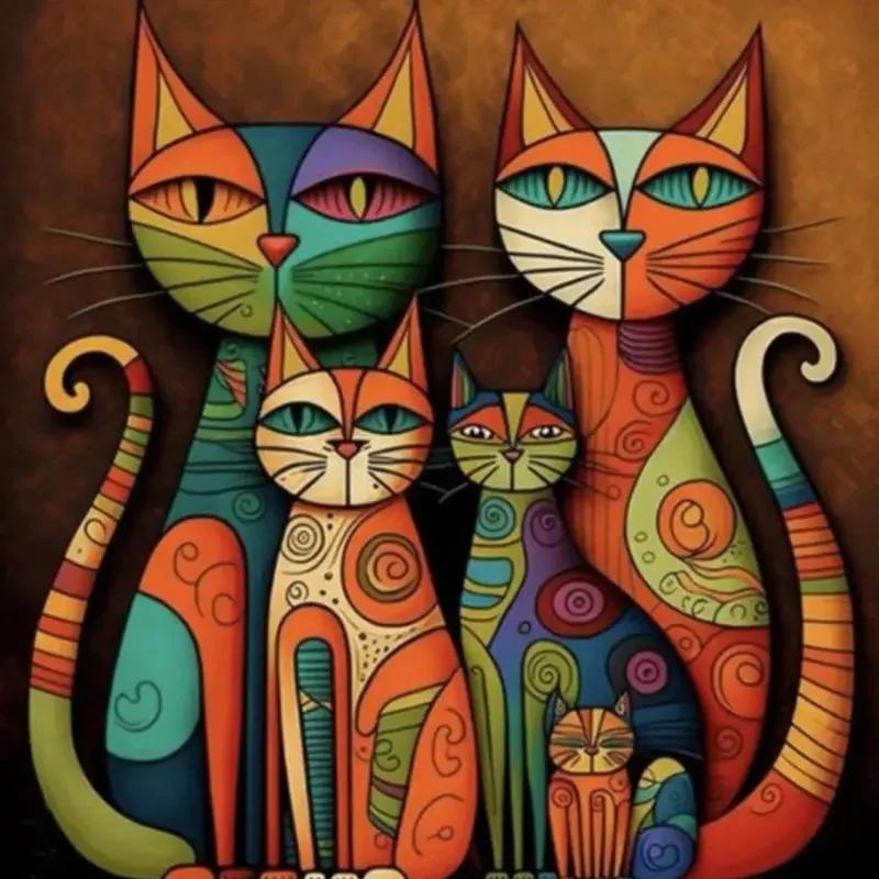 Paint by Numbers Kit Abstract Cats