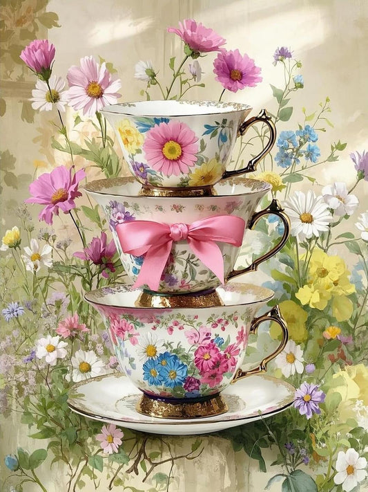 Paint by Numbers Kits Flower Coffee Cup