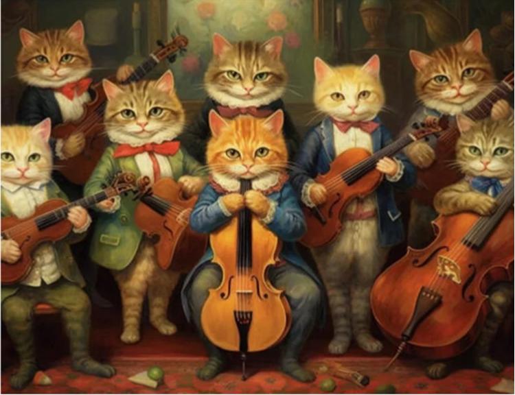 Paint by Numbers Kits Cat Musician