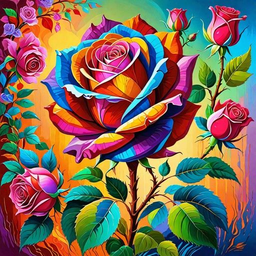 Paint by Numbers Kit Colorful Flowers
