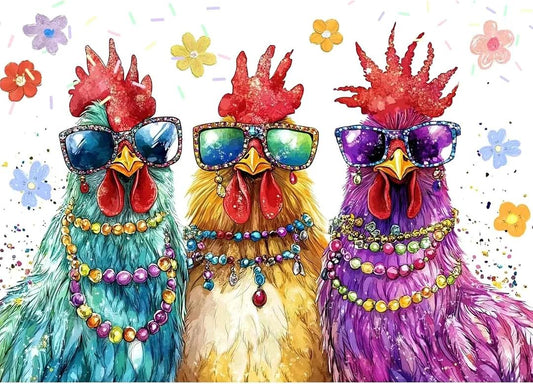 Paint by Numbers Kits Cool Roosters