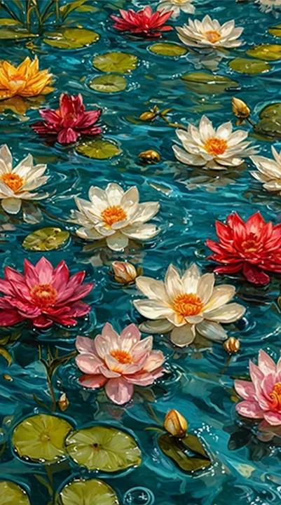 Paint by Numbers Kit Colorful Lotus