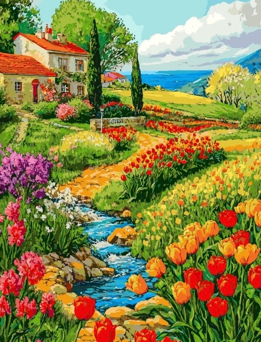 Paint by Numbers Kits Springtime Scenery