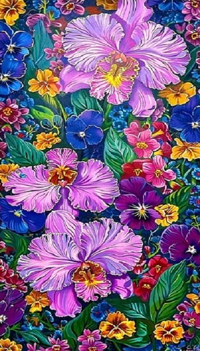 Paint by Numbers Kit Colorful Flowers