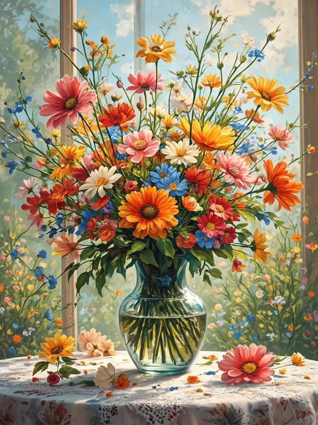 Paint by Numbers Kits Colorful Flowers