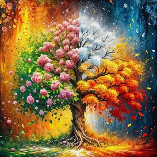 Paint by Numbers Kit Abstract Flower Tree
