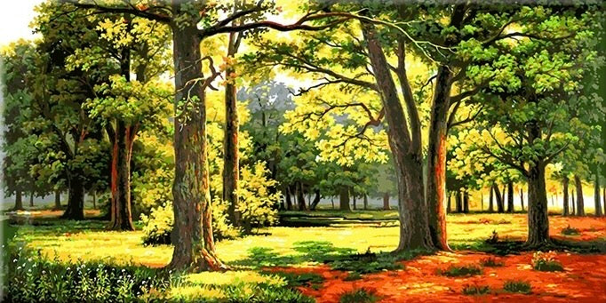 Paint by Numbers Kit Green Forest