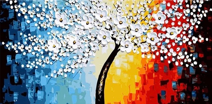 Paint by Numbers Kit Abstract Flower Tree