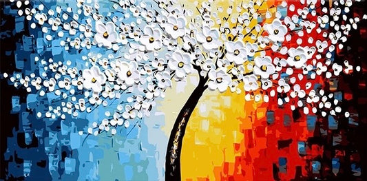Paint by Numbers Kit Abstract Flower Tree