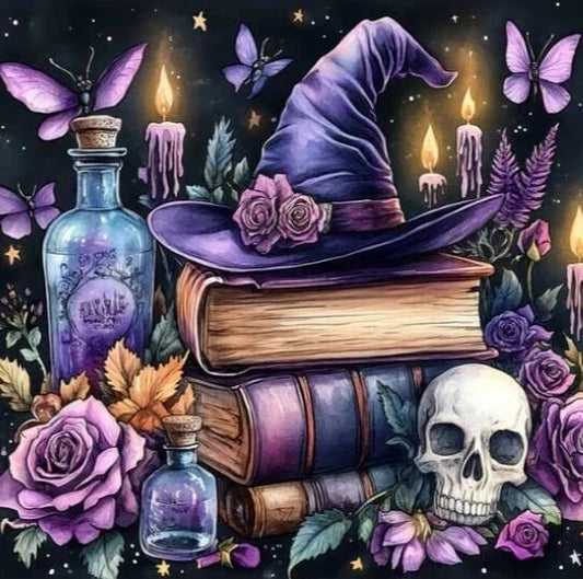 Paint by Numbers Kit Witch's Hat And Book