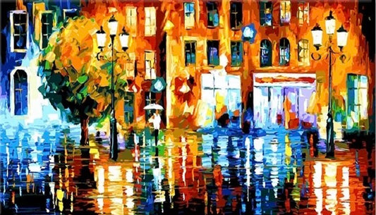 Paint by Numbers Kit Abstract Street Scene