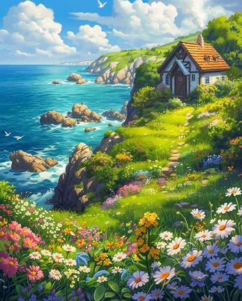 Paint by Numbers Kits Beautiful Seaside Scenery