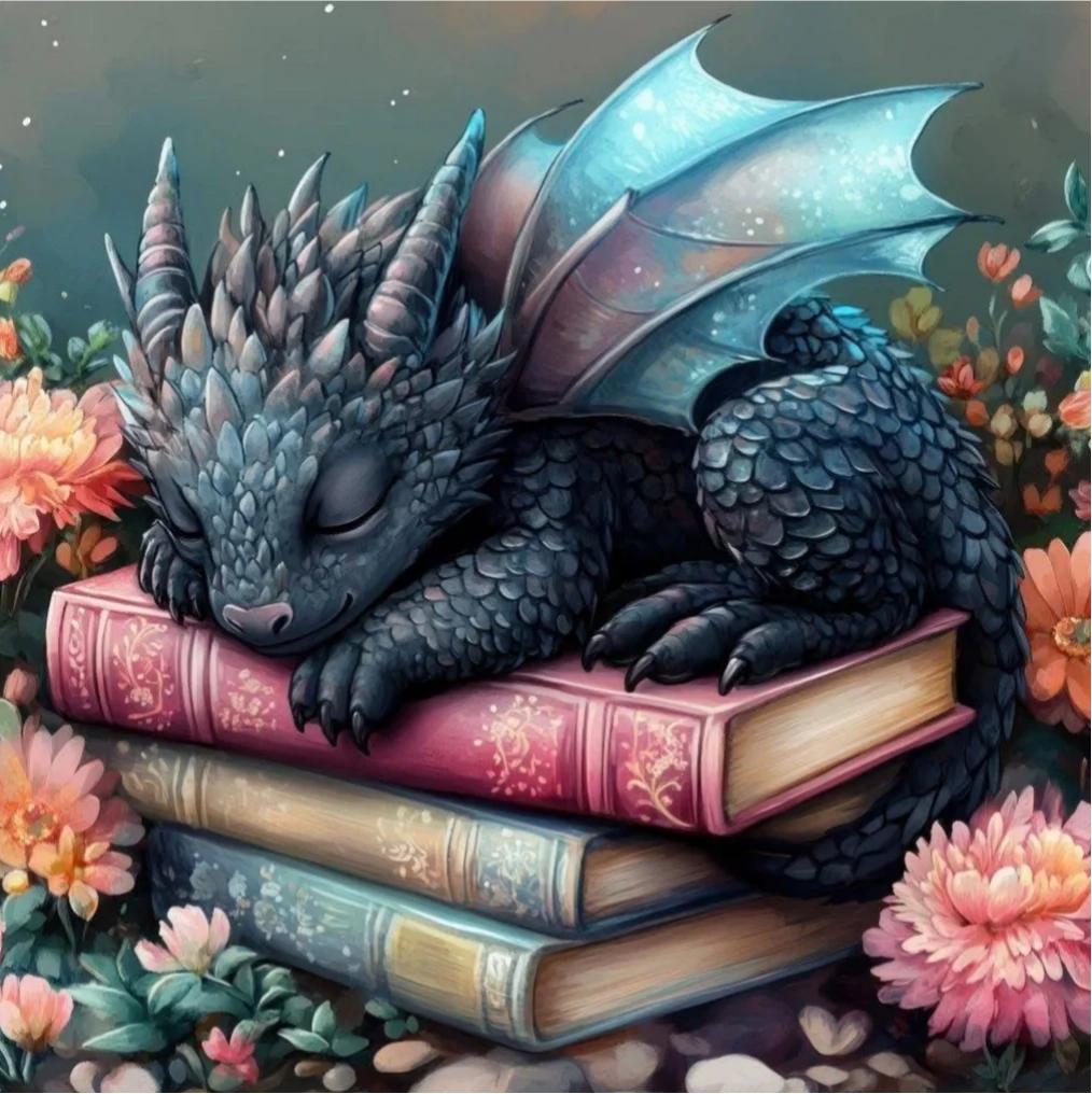 Paint by Numbers Kit Sleeping Little Dragon