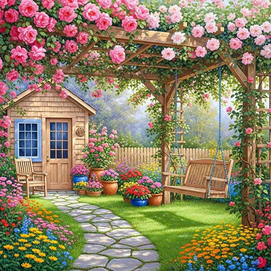 Paint by Numbers Kit Garden House