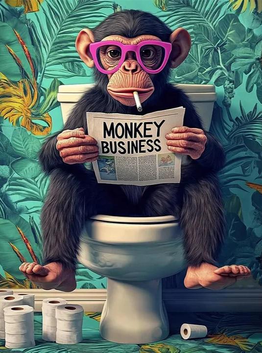 Paint by Numbers Kits Gorilla Reading Newspaper