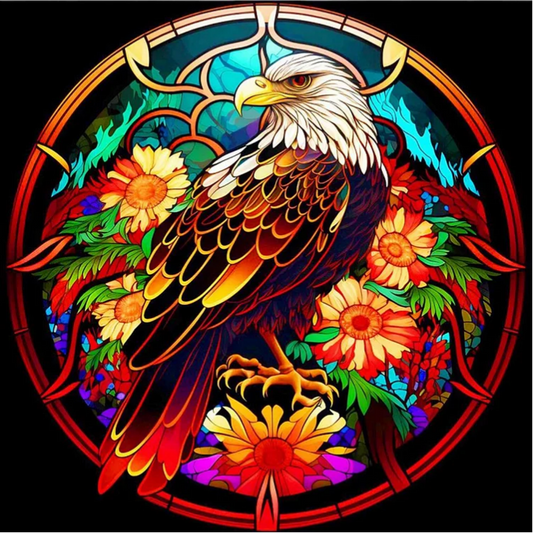 Paint by Numbers Kit Stained Glass Style Eagle