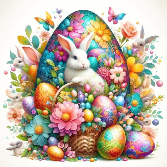 Paint by Numbers Kit Rabbits and Easter Eggs