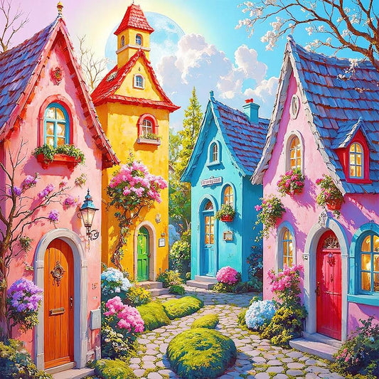 Paint by Numbers Kit Colorful Town
