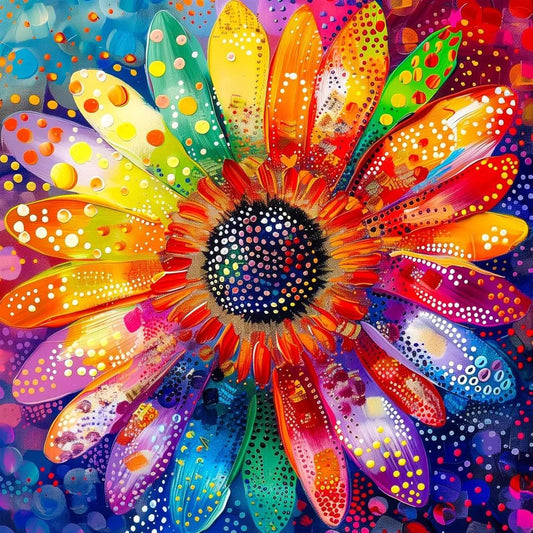 Paint by Numbers Kit Abstract Colorful Flowers