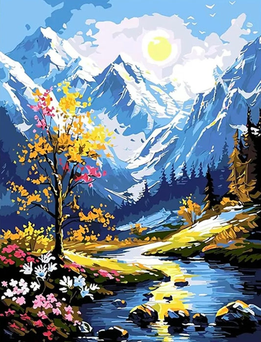 Paint by Numbers Kits Snow Mountain Scenery