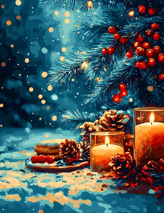 Paint by Numbers Kits Christmas Snow Night