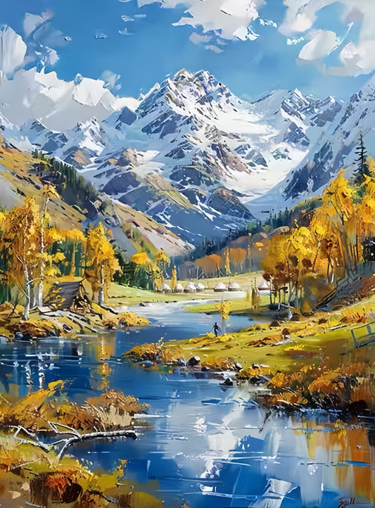 Paint by Numbers Kits Snow Mountain Scenery