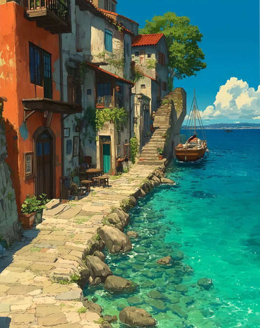 Paint by Numbers Kits Seaside Town