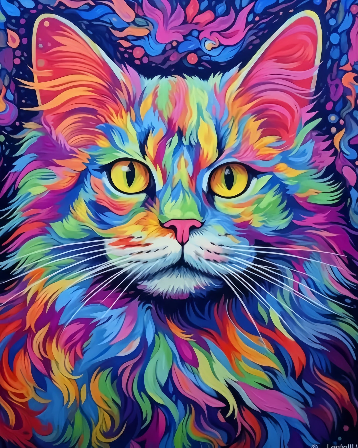 Paint by Numbers Kits Abstract Colorful Cat