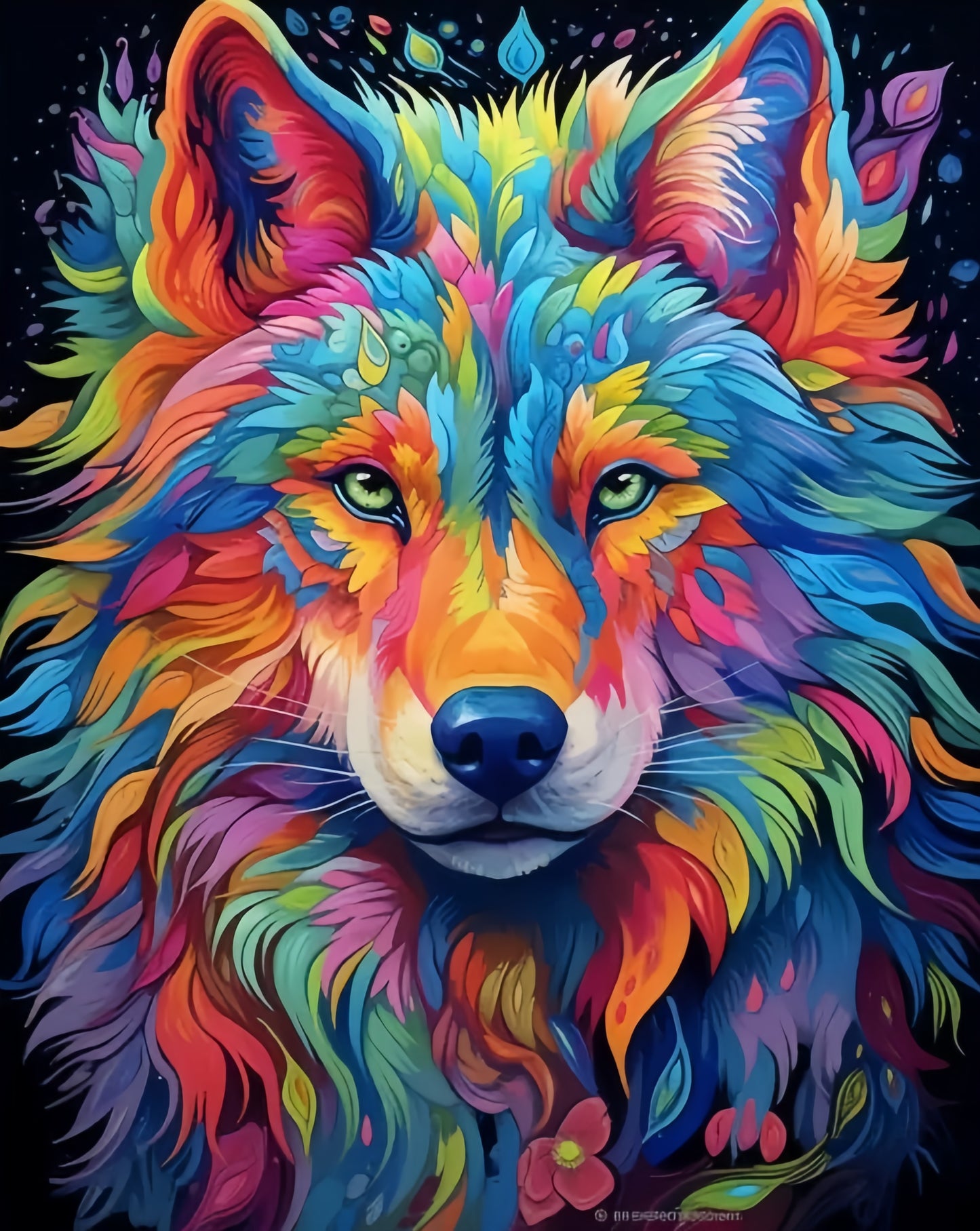 Paint by Numbers Kits Abstract Colorful Wolf