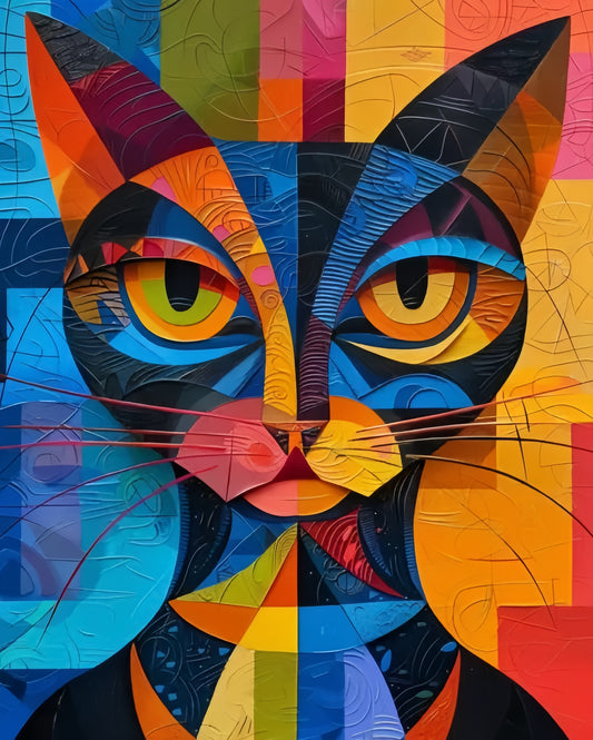 Paint by Numbers Kits Abstract Colorful Cat