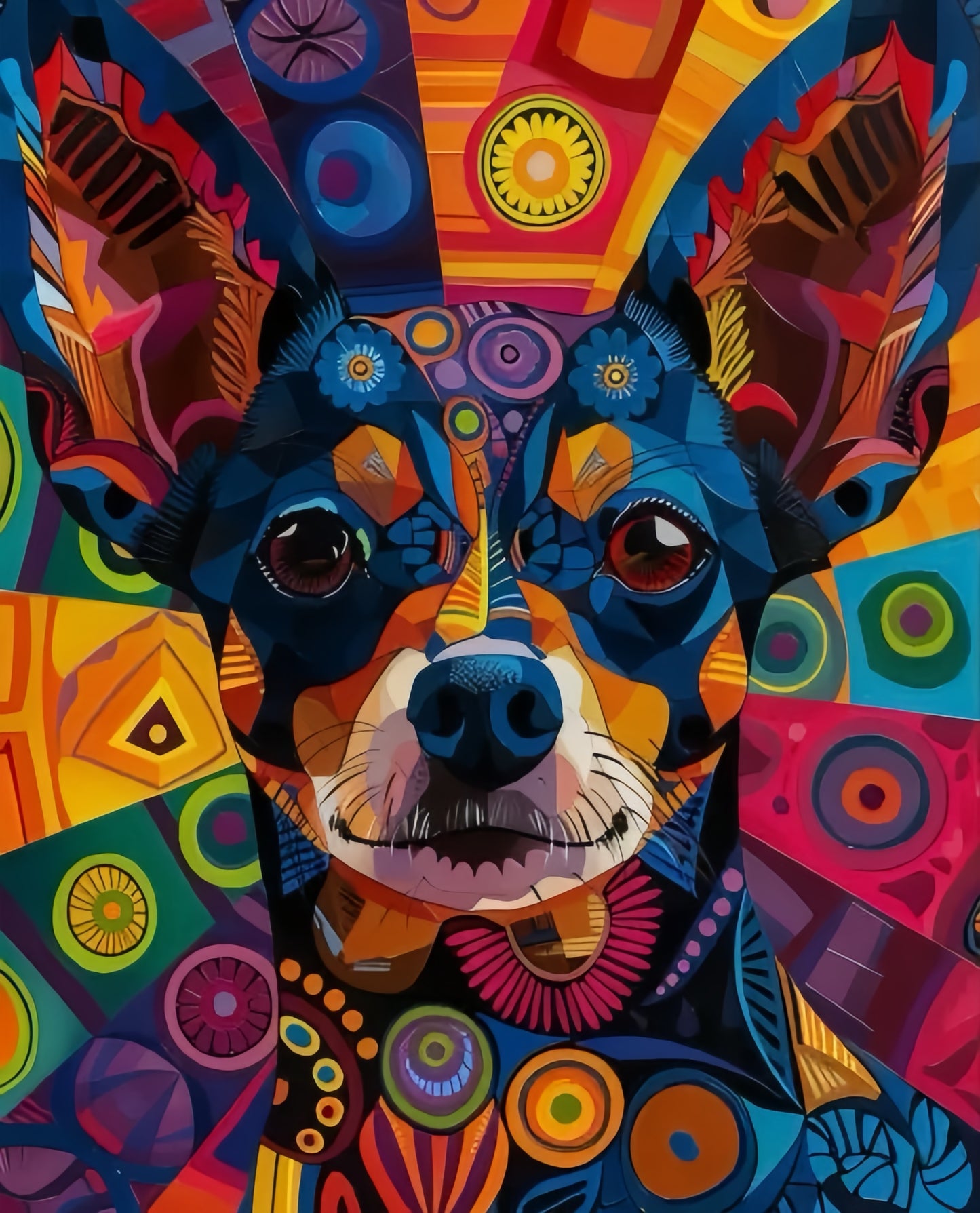 Paint by Numbers Kits Abstract Colorful Dog