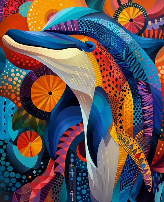 Paint by Numbers Kits Abstract Colorful Dolphin